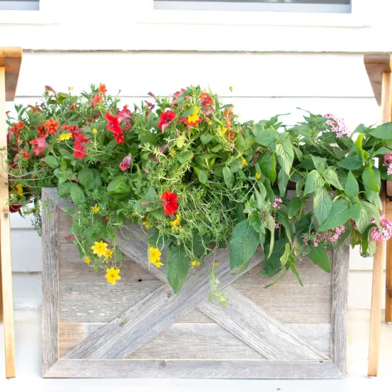 Farmhouse Deluxe 22.5 x 14.5, 30 in. Diameter, Decorative Planter Box Collar Grey {2}