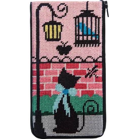 Stitch & Zip Eyeglass Case Needlepoint Kit- Kitty Kat Multicolor {1}