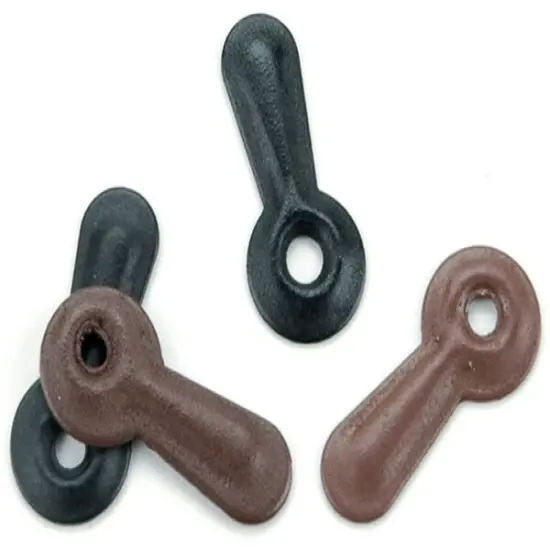 Painted Metal Turn Mounts 50/Pkg-Matte Black & Brown {2}