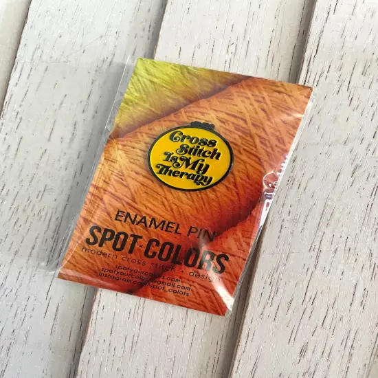 Cross Stitch is My Therapy Soft Enamel Pin 1" {2}