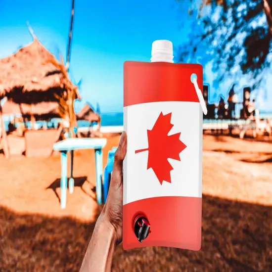 Canadian Flag Adult Party Flask: 2 liter Flasks Make the Perfect Drink Dispenser for Your Canada Day Party Supplies, Summer Beach or Pool Party,Hockey, Soccer,or Baseball Parties,Funny Gifts, and More {6}