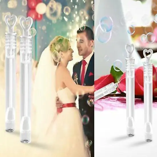 40 Pack Mini Heart Bubble WandsGreat Wand Bubbles Party Favors For Weddings {6}