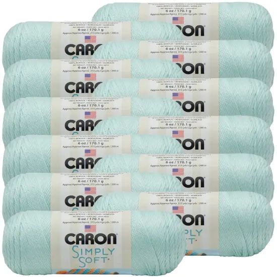 Multipack of 12 - Caron Simply Soft Solids Yarn-Soft Green {1}