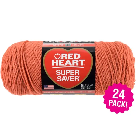 Multipack of 24 - Red Heart Super Saver Yarn-Coral {1}