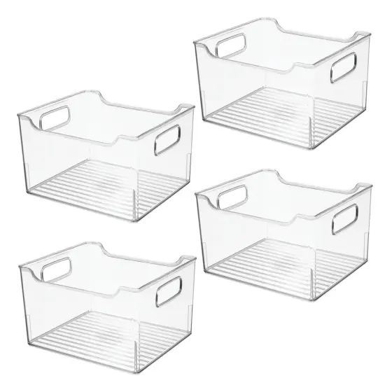 mDesign Plastic Bathroom Vanity Storage Organizer Bin, Handles {4}