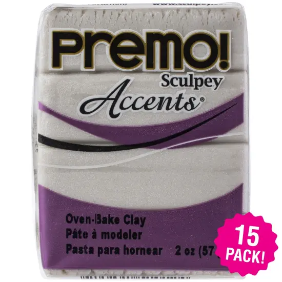 Multipack of 15 - Premo Sculpey Accents Polymer Clay 2oz-Pearl {1}