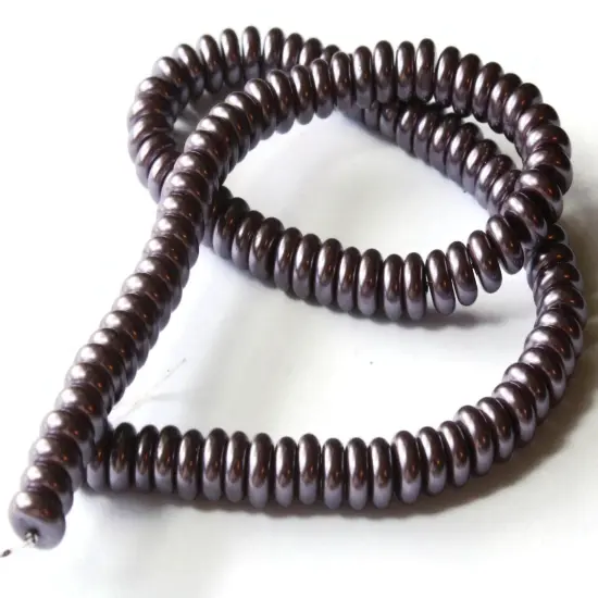 100 8mm Gray Glass Pearl Beads Faux Pearl Disc Beads {1}