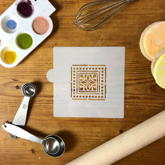 Matisse Tile Cookie & Craft Stencil | CM012 by Designer Stencils | Cookie Decorating Tools | Baking Stencils for Royal Icing, Airbrush, Dusting Powder | Craft Stencils for Canvas, Paper, Wood | Reusable Food Grade Stencil {2}