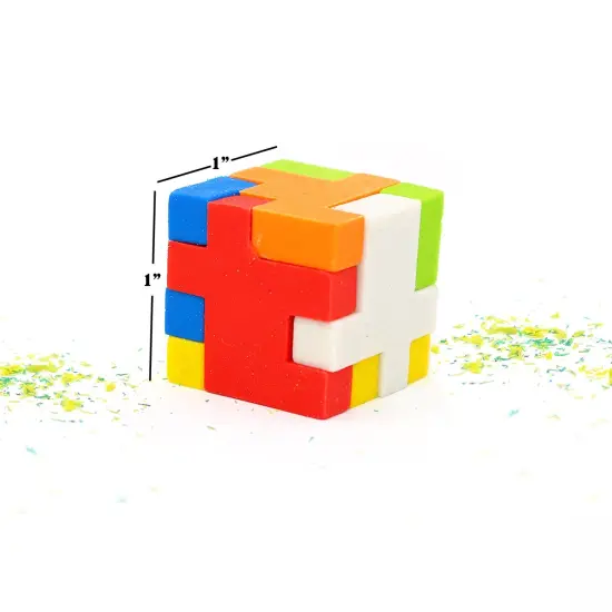 Big Mo's Toys Puzzle Erasers - Individually Wrapped Goody Bag Party Favor And Stocking Stuffers Pencil Eraser - 6 Balls And 6 Cubes {5}