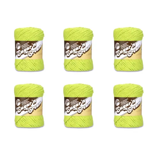Lily Sugar'N Cream Hot Green Yarn - 6 Pack of 71g/2.5oz - Cotton - 4 Medium (Worsted) - 120 Yards - Knitting/Crochet {1}