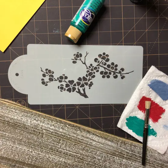 Blooming Cherry Tree Cake Stencil Tier #4 | C444 by Designer Stencils | Cake Decorating Tools | Baking Stencils for Royal Icing, Airbrush, Dusting Powder | Reusable Plastic Food Grade Stencil for Cakes | Easy to Use & Clean Cake Stencil {5}