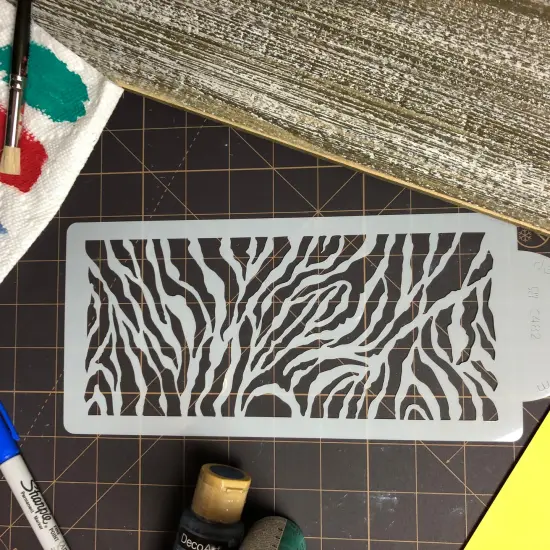 4-Inch Zebra Skin Cake Stencil Side | C482 by Designer Stencils | Cake Decorating Tools | Baking Stencils for Royal Icing, Airbrush, Dusting Powder | Reusable Plastic Food Grade Stencil for Cakes | Easy to Use & Clean Cake Stencil {5}