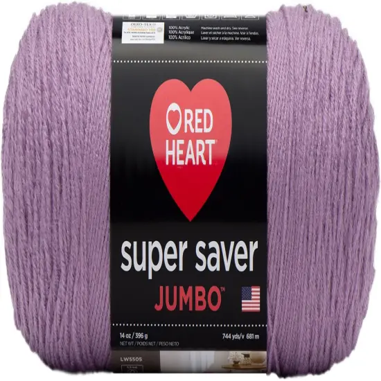 Red Heart Super Saver Jumbo Orchid Yarn - 2 Pack of 396g/14oz - Acrylic - 4 Medium (Worsted) - 744 Yards - Knitting/Crochet {3}