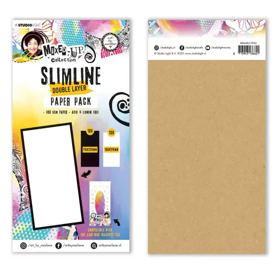 Art By Marlene Mixed-Up Slimline Double Layer Paper 20/Pkg-Nr. 62, (10) White & (10) Black {1}