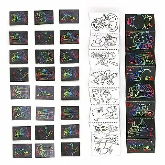 Big Mo's Toys Scratch Art - Color and Scratch Cards Party Favors with Stylus - 20 Pieces {2}