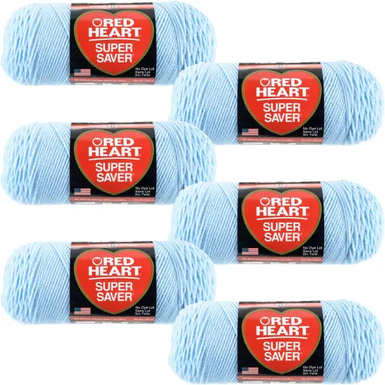 Multipack of 6 - Red Heart Super Saver Yarn-Light Blue {1}