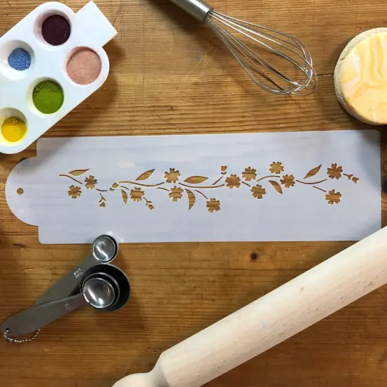 Forget Me Not Cake Stencil Side | C548 by Designer Stencils | Stencils for Royal Icing, Airbrush, Dusting Powder | {5}