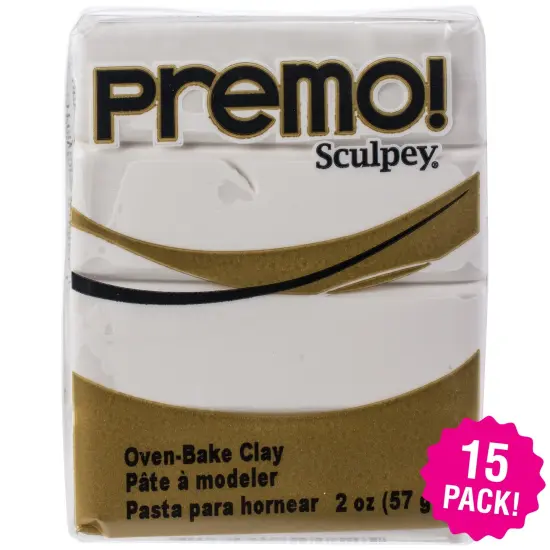 Multipack of 15 - Premo Sculpey Polymer Clay 2oz-White {1}