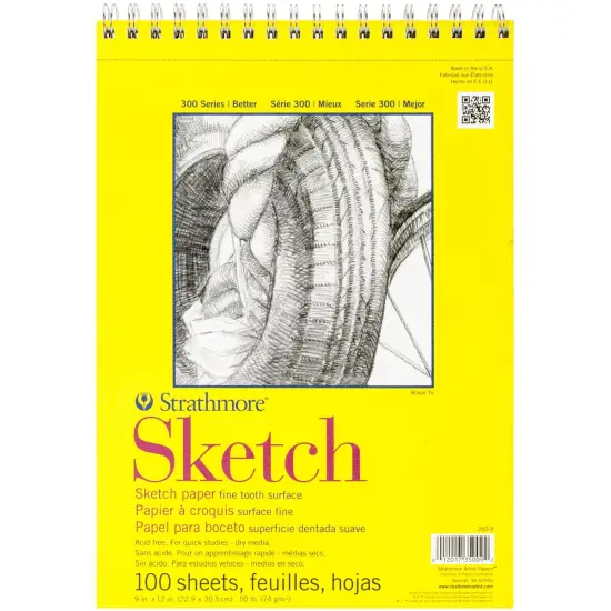 Multipack of 12 - Strathmore Sketch Spiral Paper Pad 9"X12"-100 Sheets {2}
