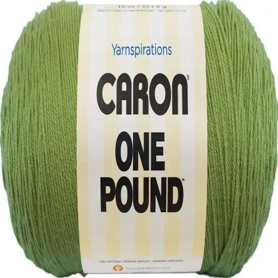 Caron One Pound Grass Green Yarn - 2 Pack of 454g/16oz - Acrylic - 4 Medium (Worsted) - 812 Yards - Knitting/Crochet {2}
