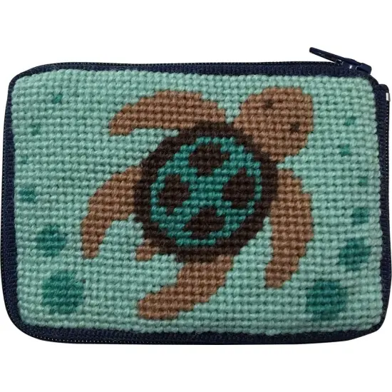 Stitch and Zip Kids Coin Case Needlepoint Kit Sea Turtle SZ8106 Multicolor {1}
