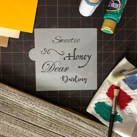 Terms of Endearment Cookie & Craft Stencil | CM082 by Designer Stencils | Cookie Decorating Tools | Baking Stencils for Royal Icing, Airbrush, Dusting Powder | Craft Stencils for Canvas, Paper, Wood | Reusable Food Grade Stencil {3}