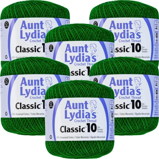 Multipack of 6 - Aunt Lydia's Classic Crochet Thread Size 10-Myrtle Green {1}