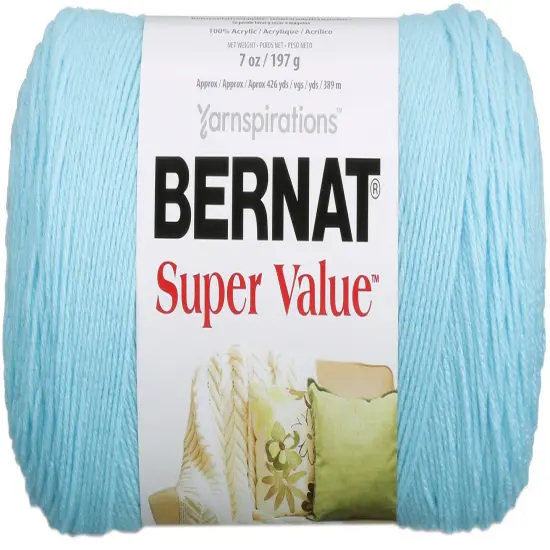 Bernat Super Value Cool Blue Yarn - 3 Pack of 198g/7oz - Acrylic - 4 Medium (Worsted) - 426 Yards - Knitting/Crochet {2}