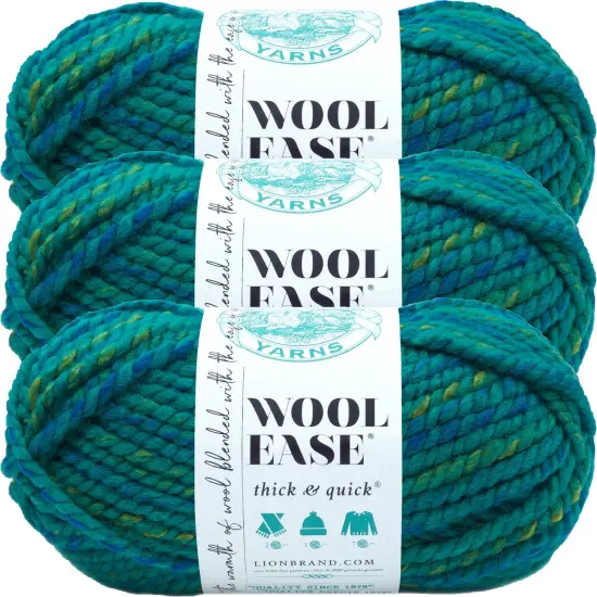 (3 Pack) Lion Brand Wool-Ease Thick & Quick Yarn - Bluegrass {1}