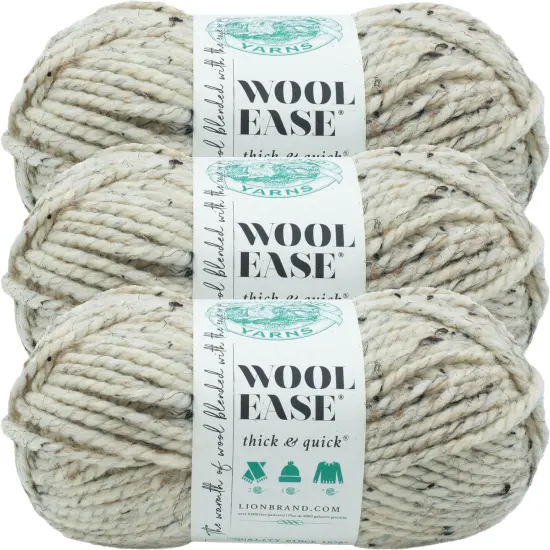 (3 Pack) Lion Brand Wool-Ease Thick & Quick Yarn - Grey Marble {1}
