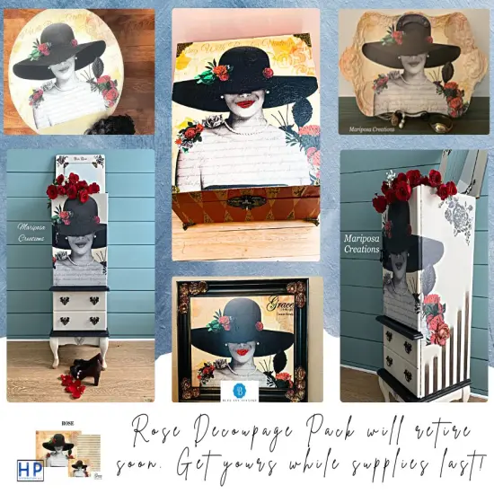 Rose -Decoupage & Mixed Media Art PaperON SALE (large) {2}