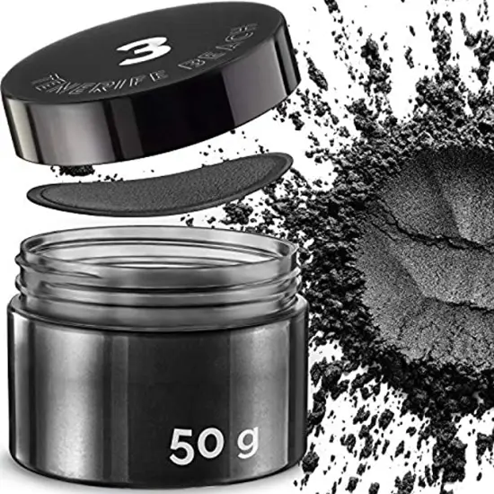 Black Cosmetic Grade Mica Powder 1.7 Oz - 50g Natural Coloring Pigment for Epoxy, Soap Making {1}