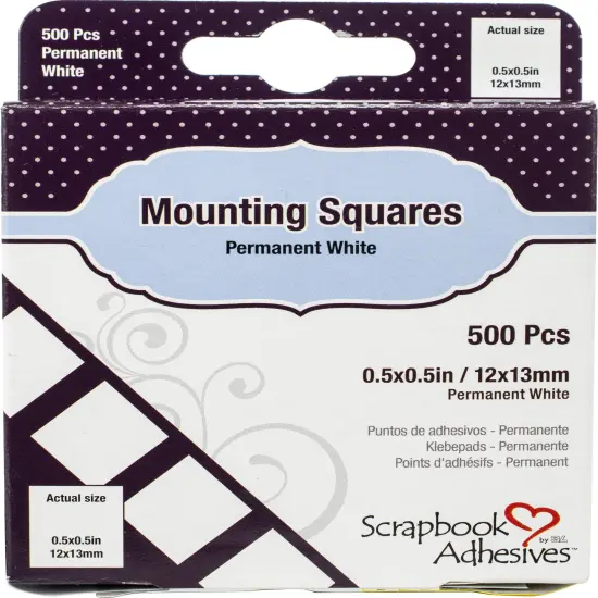 Multipack of 6 - Scrapbook Adhesives Mounting Squares 500/Pkg-Permanent, White, .5"X.5" {2}