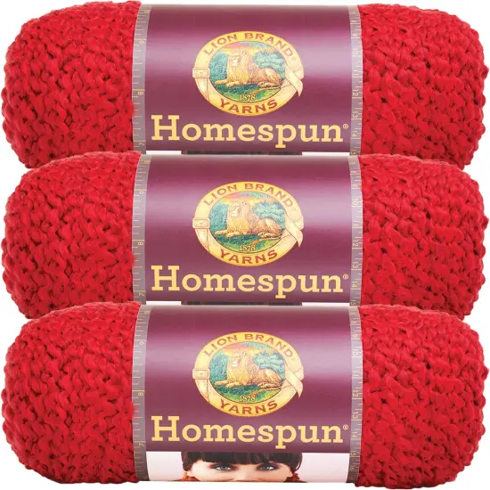 (3 Pack) Lion Brand Homespun Yarn - Candy Apple {1}