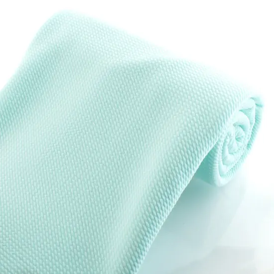 Solid 4 way Stretch Liverpool Bullet Fabric Aqua {3}
