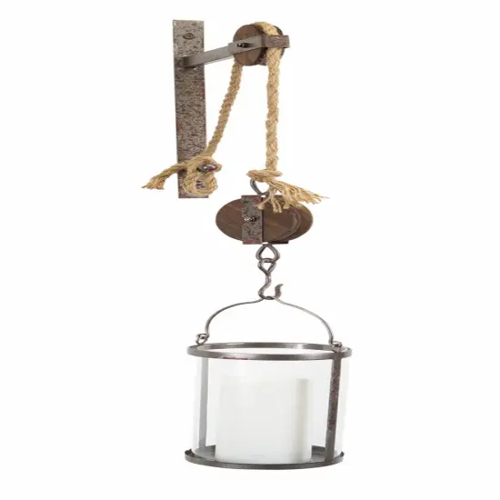 Pulley Mounted Canister Candle Holder {1}