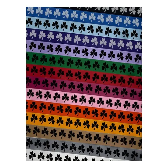 Three Leaf Clover Shamrock Satin Ribbon for Bows Gift Wrapping - 1" - 3 Yards Silver Ribbon {1}