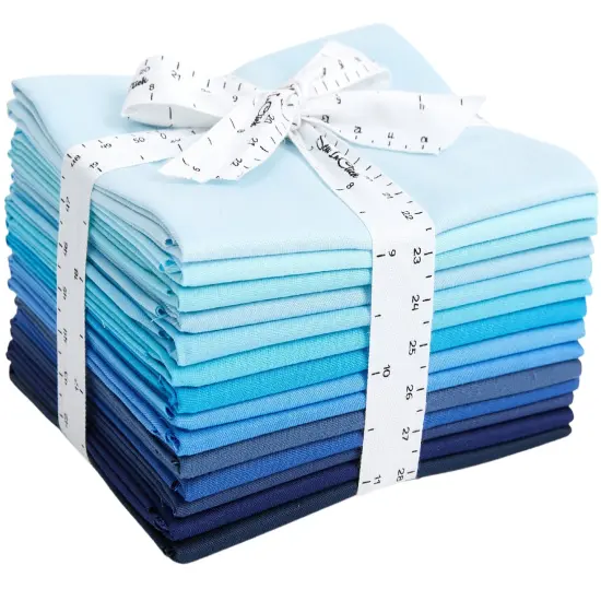 Fat Quarter Bundle -100% Cotton | Pure Solids | Shades of Blue and Navy l Mix - 14 Colors | Quilting & Crafting Fabric | Special Gift {4}