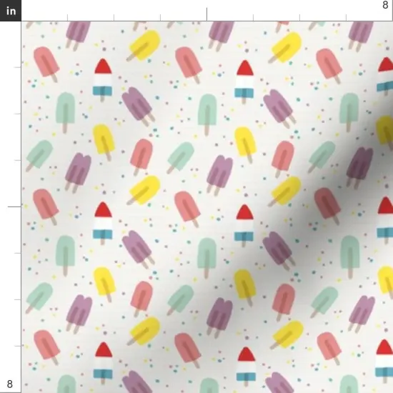 Various Fabrics by the Yard or Fat Quarter Desert Treats Ice Cream Pop Polka Dots Polkdadot Ditsy Scale Gray Yellow Green Pink Custom Printed Fabric by Spoonflower {4}