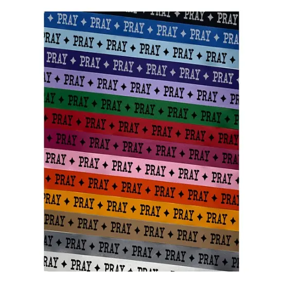 Pray Fun Text Satin Ribbon for Bows Gift Wrapping DIY Craft Projects - 1" - 3 Yards Light Blue Ribbon {1}