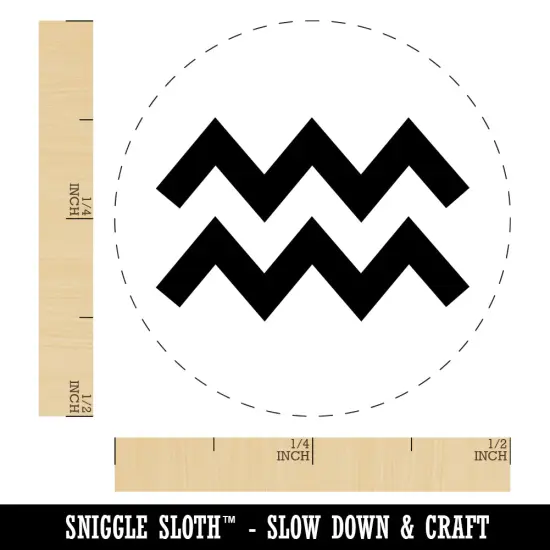 Aquarius Horoscope Astrological Zodiac Sign Self-Inking Rubber Stamp for Stamping Crafting Planners Lime Green {1}