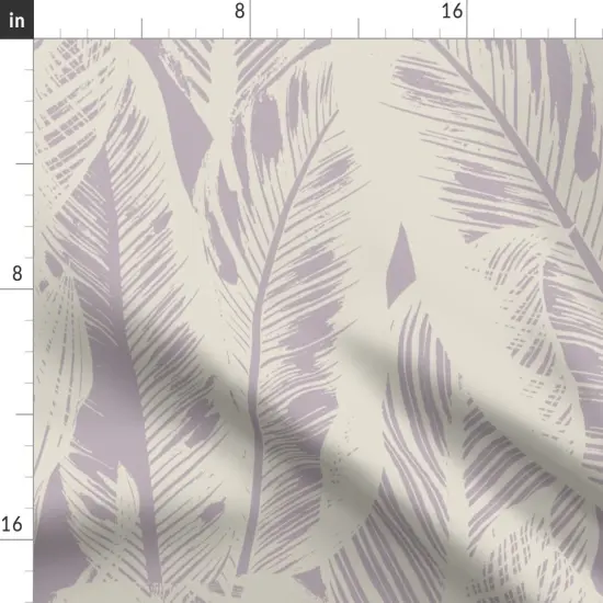 Various Fabrics by the Yard or Fat Quarter Banana Leaves Lavender Cream Large Scale Minimal Botanical Abstract Tropical Light Purple Custom Printed Fabric by Spoonflower {2}