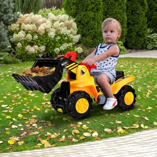 Kids Toddler Ride on Truck Excavator Digger - Yellow {4}