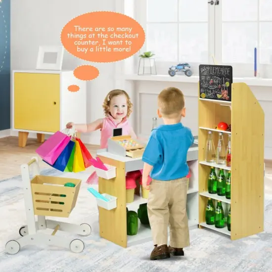 Grocery Store Playset Pretend Play Supermarket Shopping Set {6}