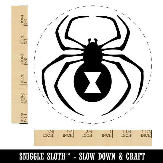 Black Widow Spider Self-Inking Rubber Stamp for Stamping Crafting Planners Blue {1}