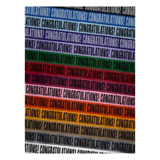 Congratulations Drop Shadow Satin Ribbon for Bows Gift Wrapping - 1" - 3 Yards Hot Pink Ribbon {1}