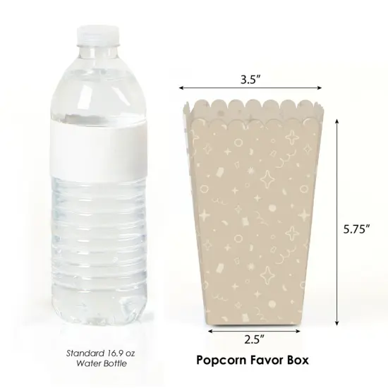 Big Dot of Happiness Tan Confetti Stars - Simple Party Favor Popcorn Treat Boxes - Set of 12 {3}