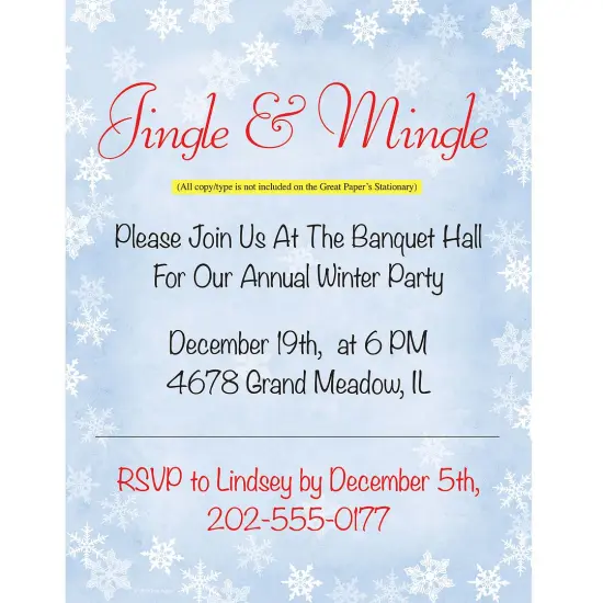 Great Papers! Winter Flakes Holiday Stationery Letterhead, 8.5" x 11", Inkjet and Laser Printer Compatible, 80 count {3}