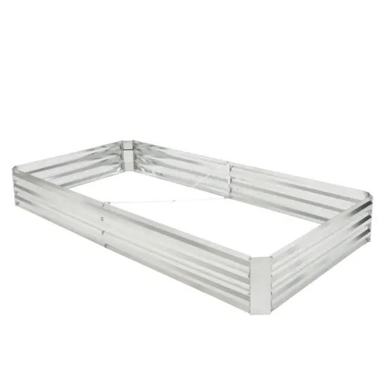 Metal Galvanized Raised Garden Bed with Open-Ended Base {2}