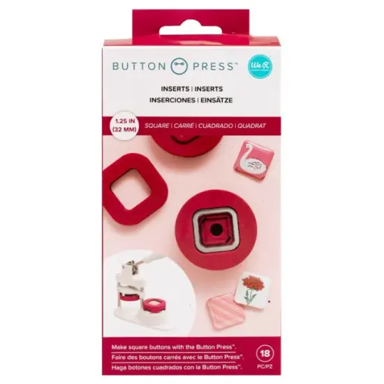 American Crafts We R Memory Keepers INSERT - BUTTON PRESS - SQUARE BUTTON 661103 {4}